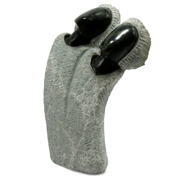 STONE SCULPTURE of Two Sisters by Peter Hand Carved Unique Artwork 9" - Picture 4 of 12